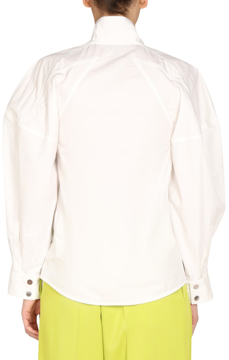 Bottega Veneta High Neck Button Closure Relaxed Fit Shirt Wit