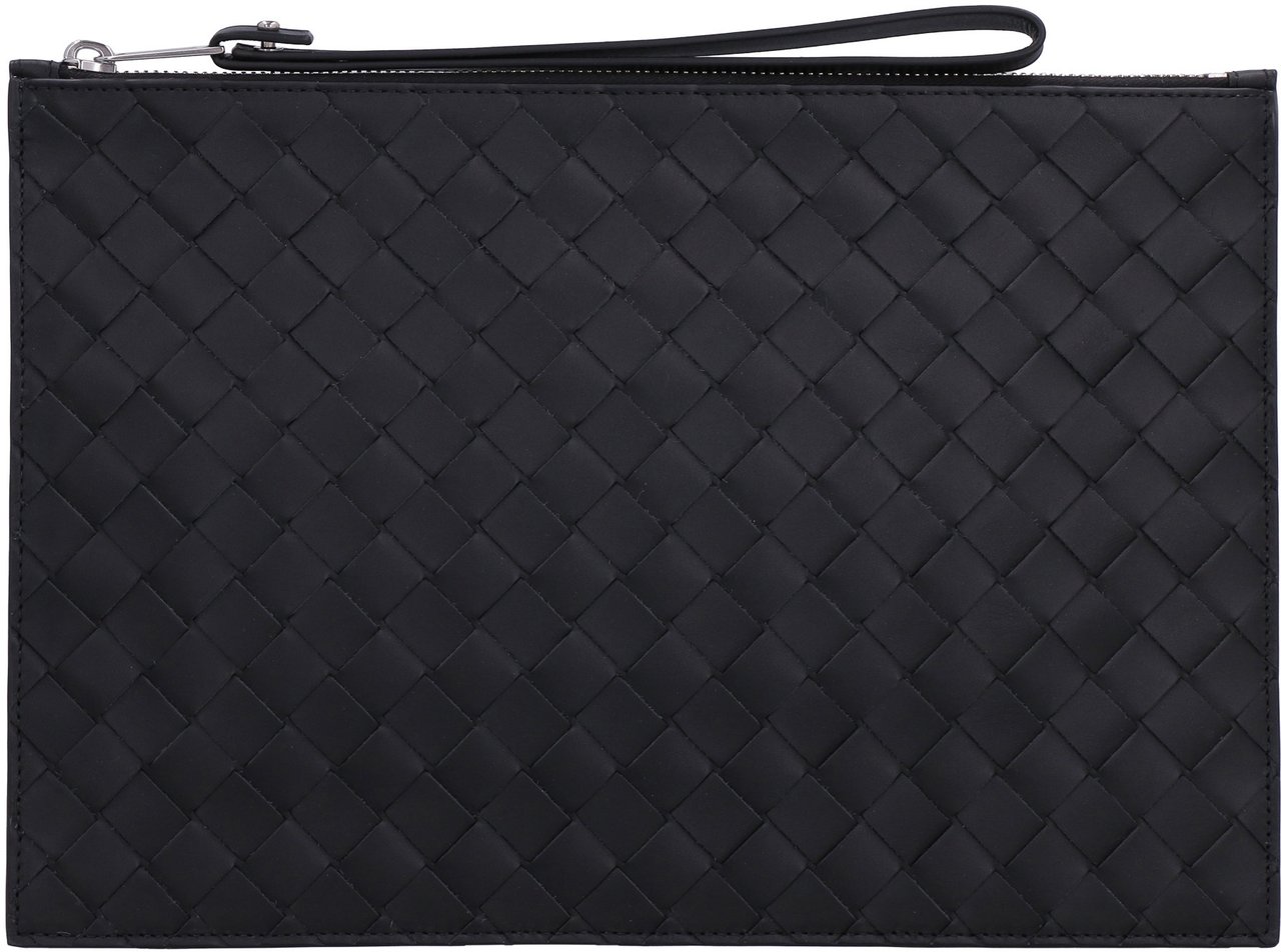 Bottega Veneta Leather Pouch Zwart
