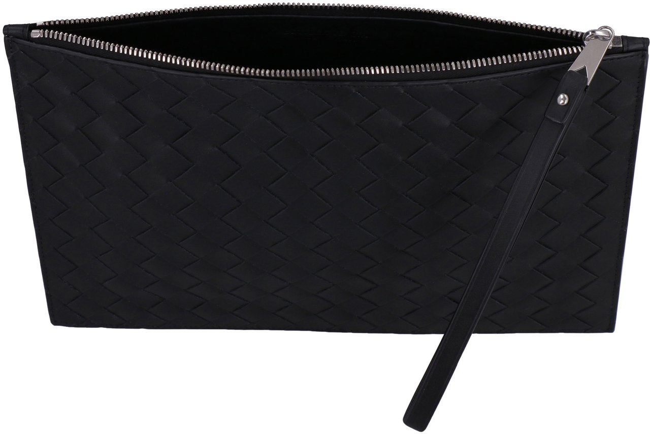 Bottega Veneta Leather Pouch Zwart