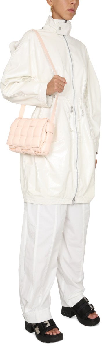 Bottega Veneta High Neck Hooded Parka with Zipper Closure Wit