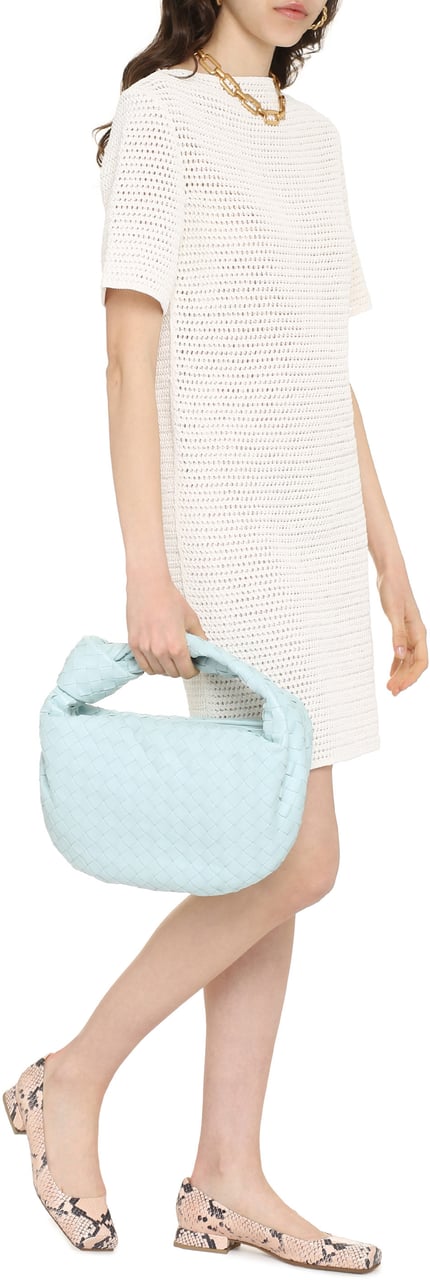 Bottega Veneta Lace-effect knitted dress Neutraal