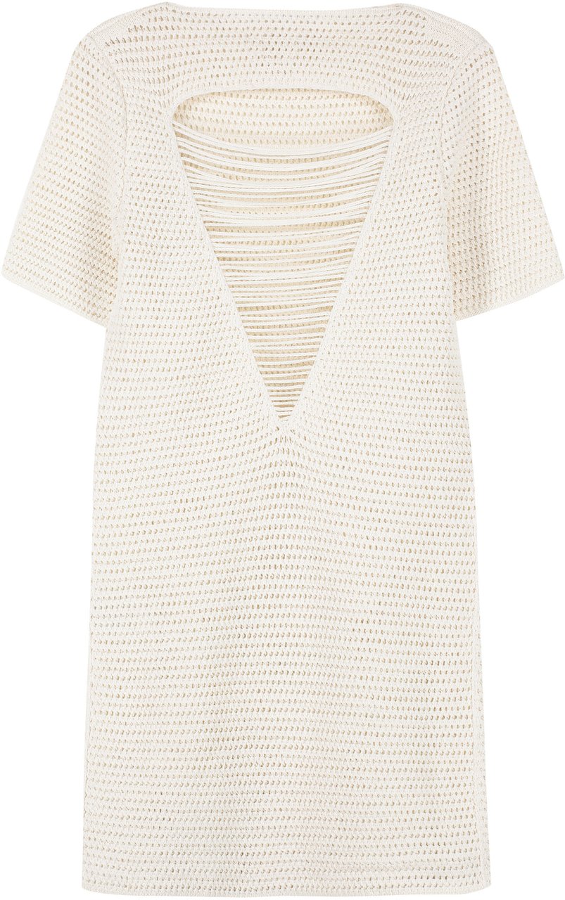 Bottega Veneta Lace-effect knitted dress Neutraal