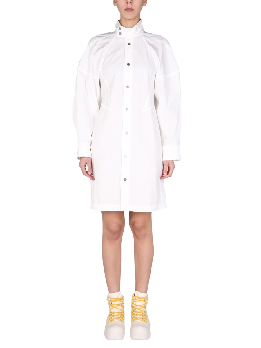 Bottega Veneta High Neck Midi Dress with Button Detailing Wit