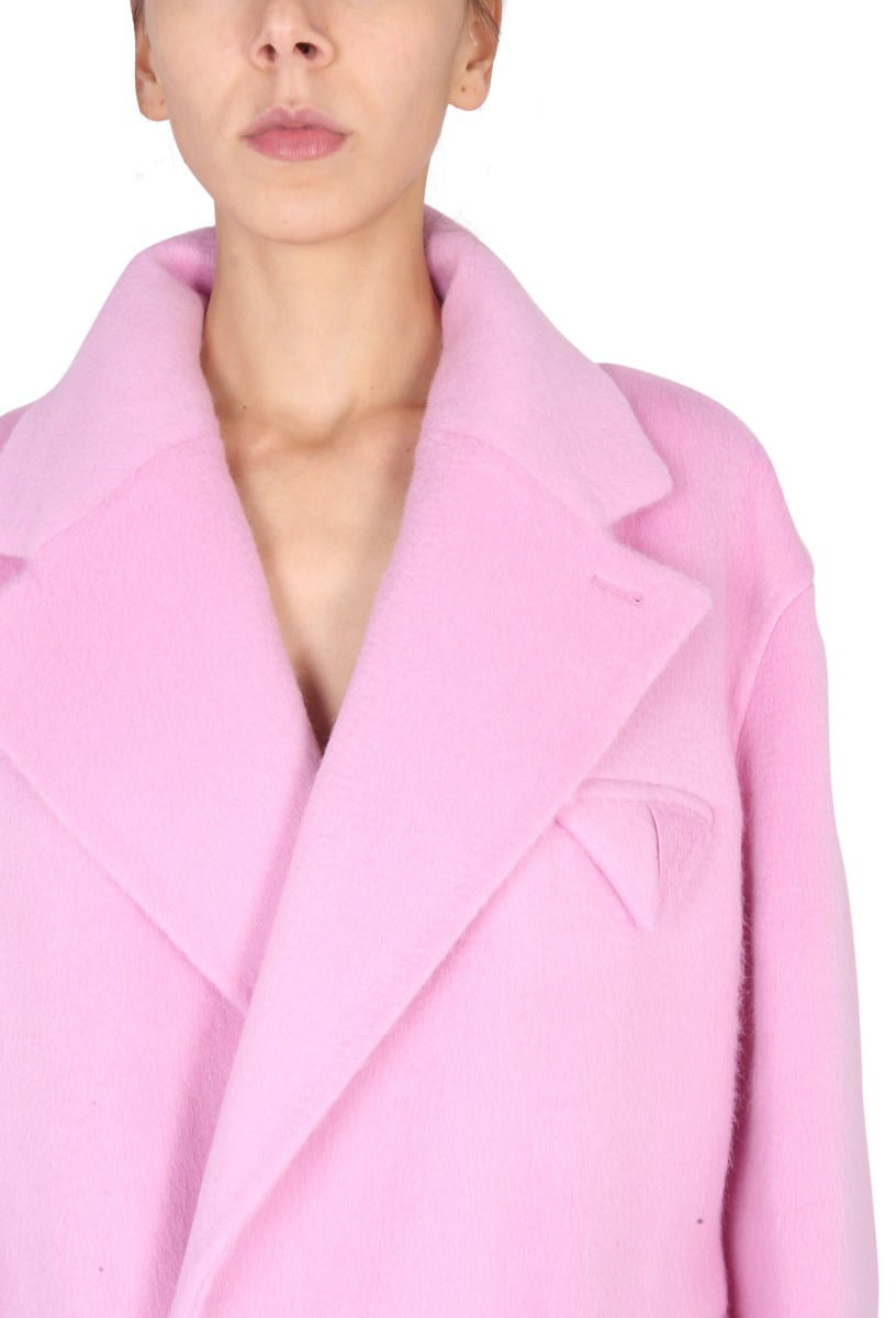 Bottega Veneta Double-Face Coat with Button Closure and Unlined Design Paars