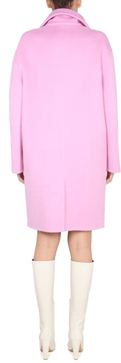 Bottega Veneta Double-Face Coat with Button Closure and Unlined Design Paars