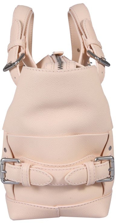Bottega Veneta Structured Leather Shoulder Bag with Removable Strap Neutraal