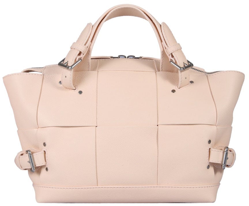 Bottega Veneta Structured Leather Shoulder Bag with Removable Strap Neutraal