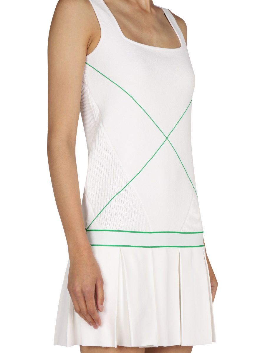 Bottega Veneta Logo Embroidery Day Dress with Elastic Waistband Wit