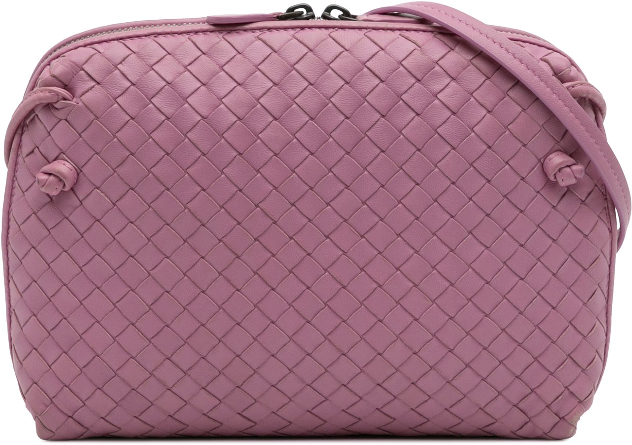 Bottega Veneta Nappa Intrecciato Nodini Crossbody Roze