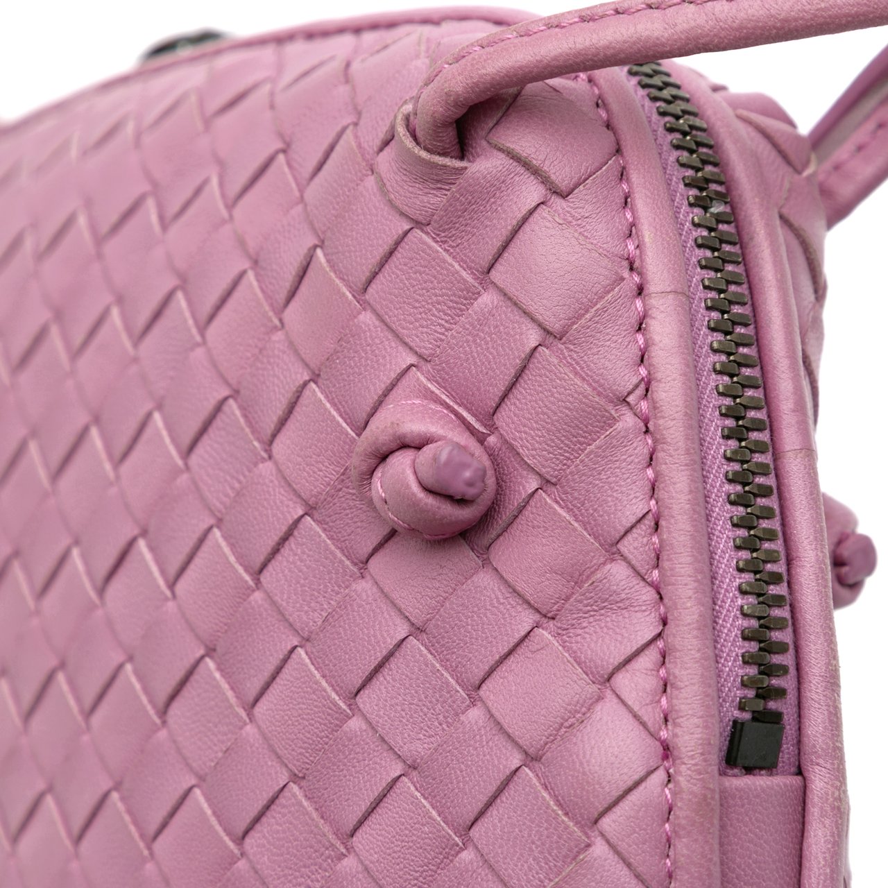 Bottega Veneta Nappa Intrecciato Nodini Crossbody Roze