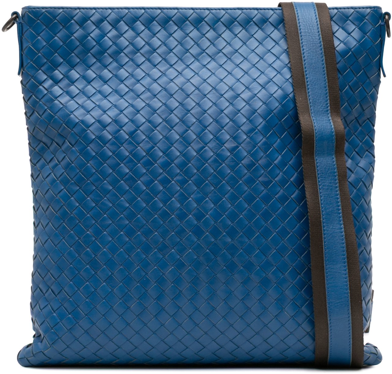 Bottega Veneta Nappa Intrecciato Crossbody Blauw