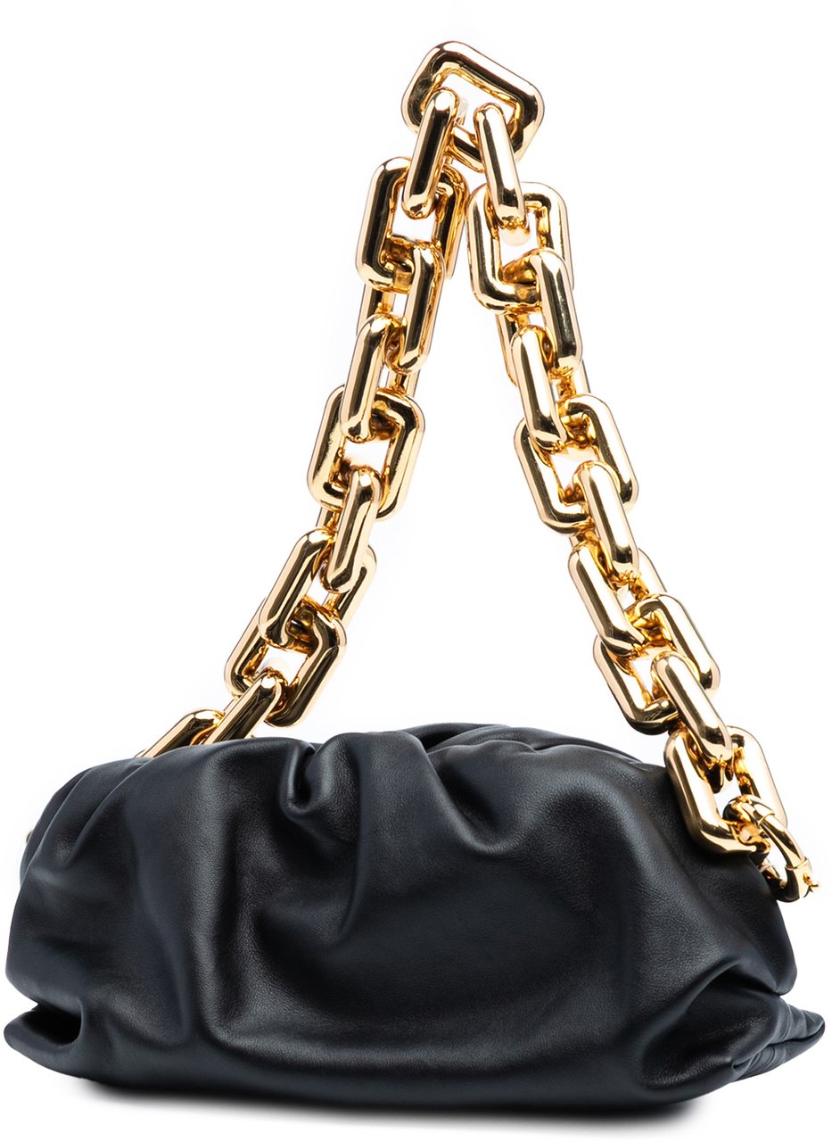 Bottega Veneta Small Lambskin Chain Pouch Zwart