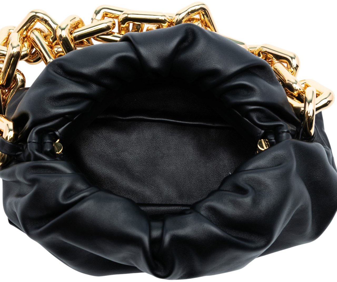 Bottega Veneta Small Lambskin Chain Pouch Zwart