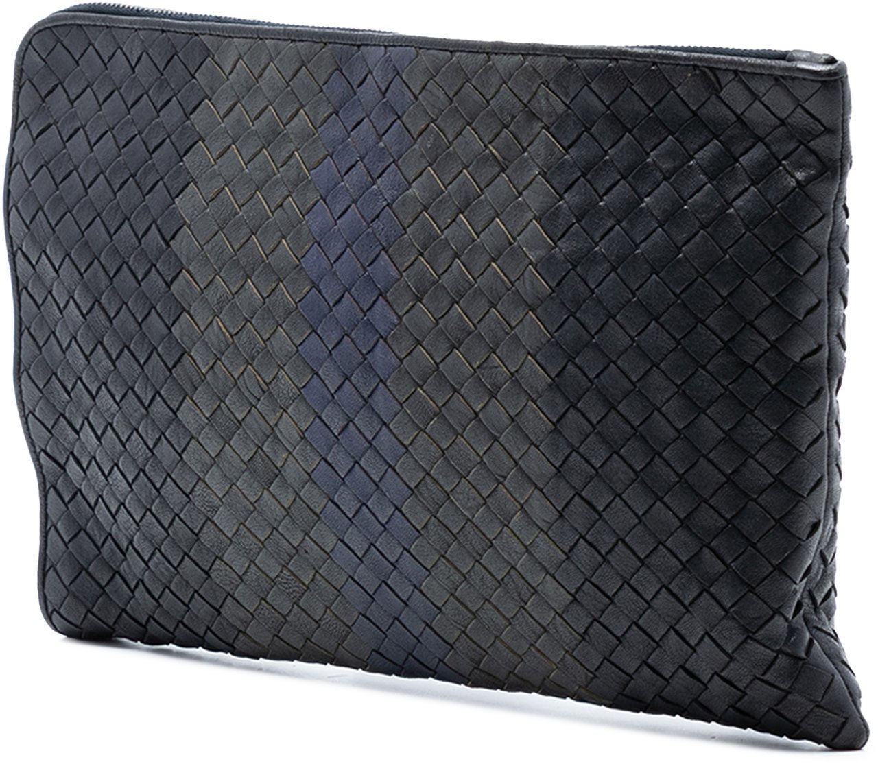 Bottega Veneta Tricolor Nappa Intrecciato Clutch Zwart