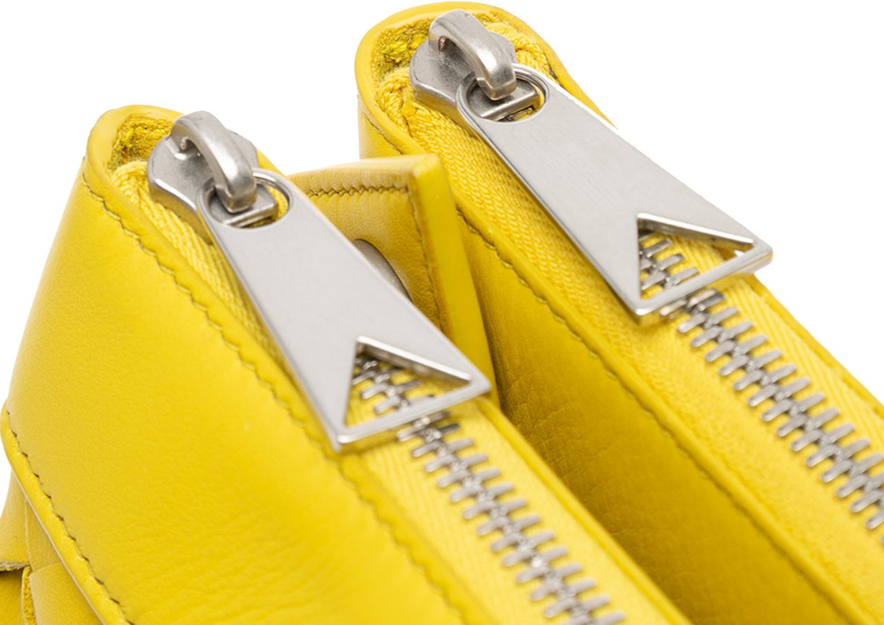 Bottega Veneta Nappa Intrecciato Duo Crossbody Geel