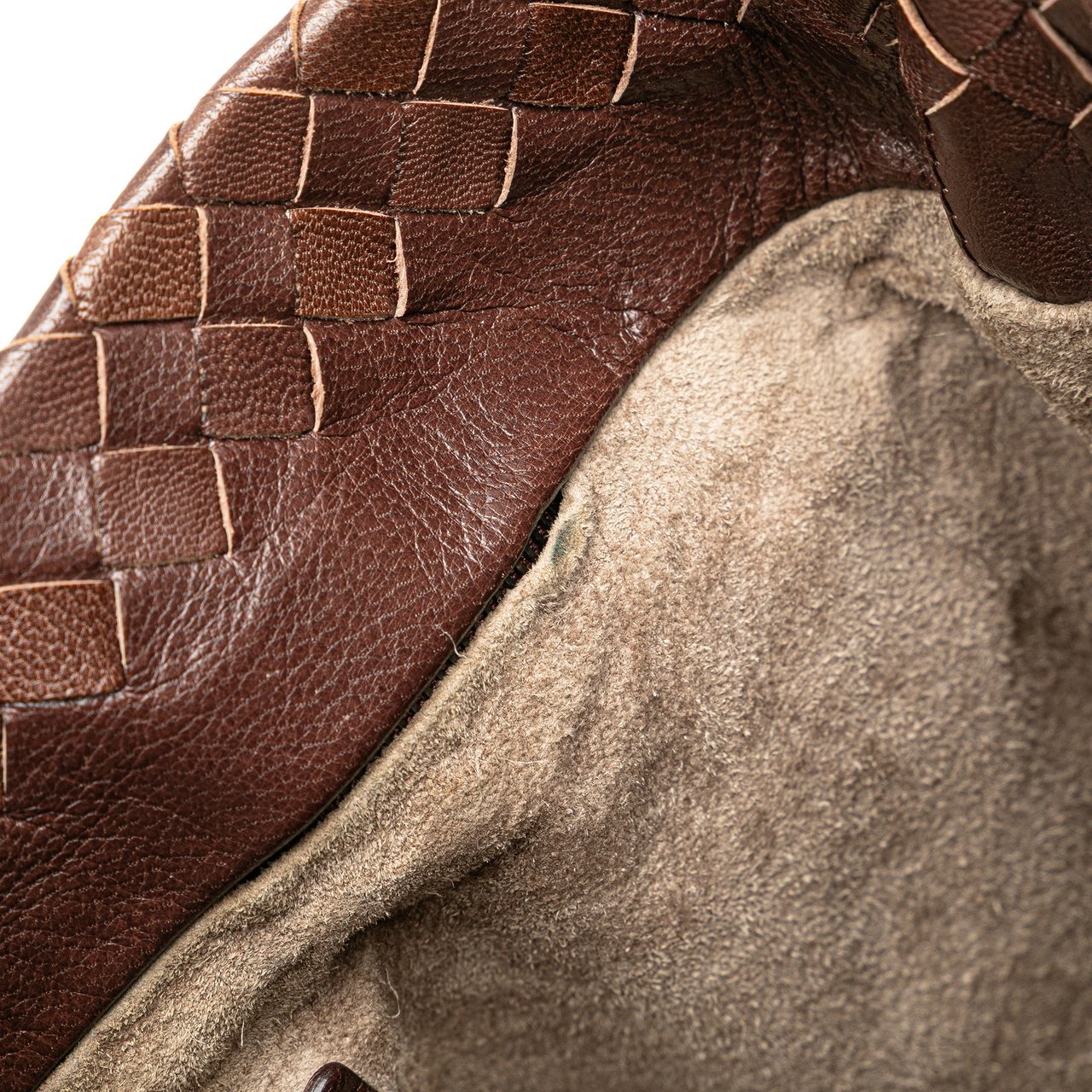 Bottega Veneta Bicolor Nappa Intrecciato Bucket Bag Bruin