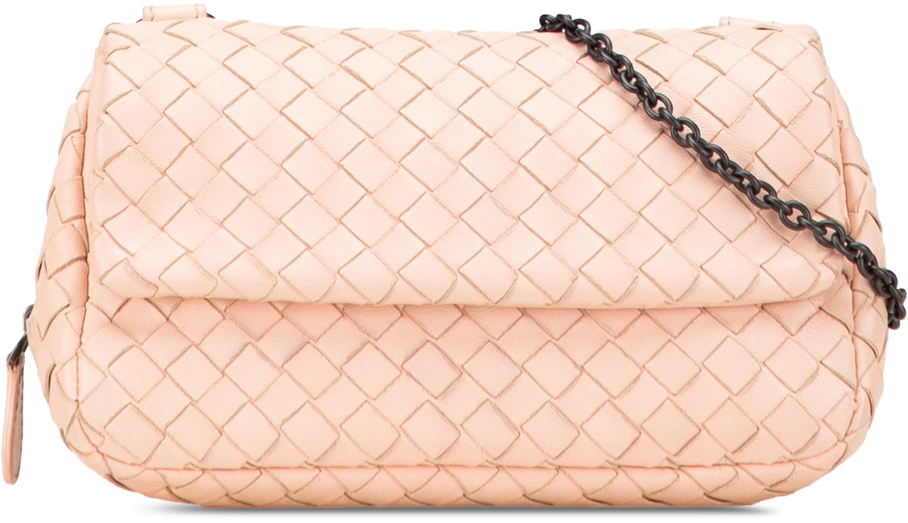 Bottega Veneta Mini Nappa Intrecciato Expandable Chain Crossbody Bruin