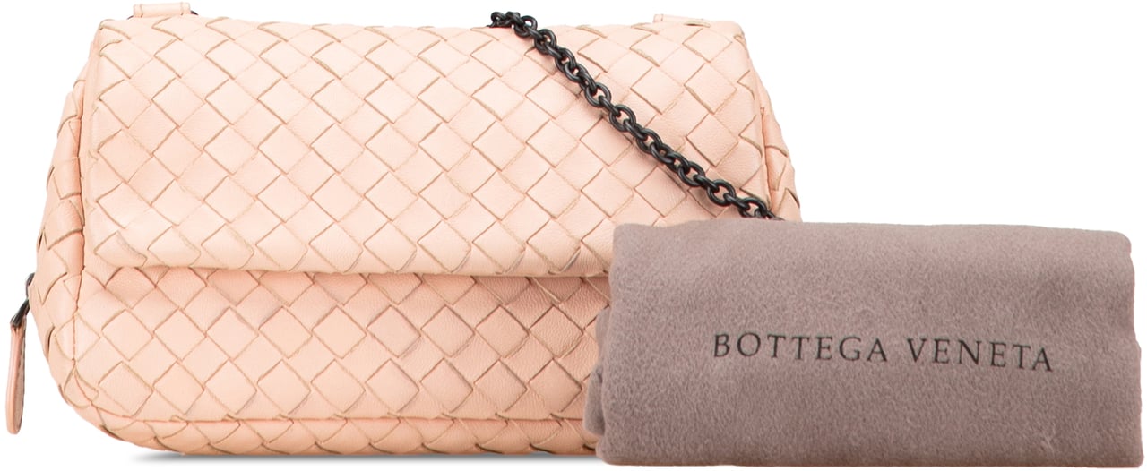 Bottega Veneta Mini Nappa Intrecciato Expandable Chain Crossbody Bruin