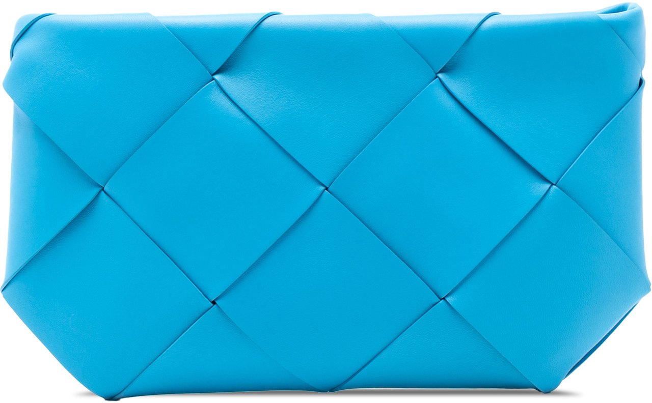 Bottega Veneta Nappa Maxi Intrecciato Clutch Blauw