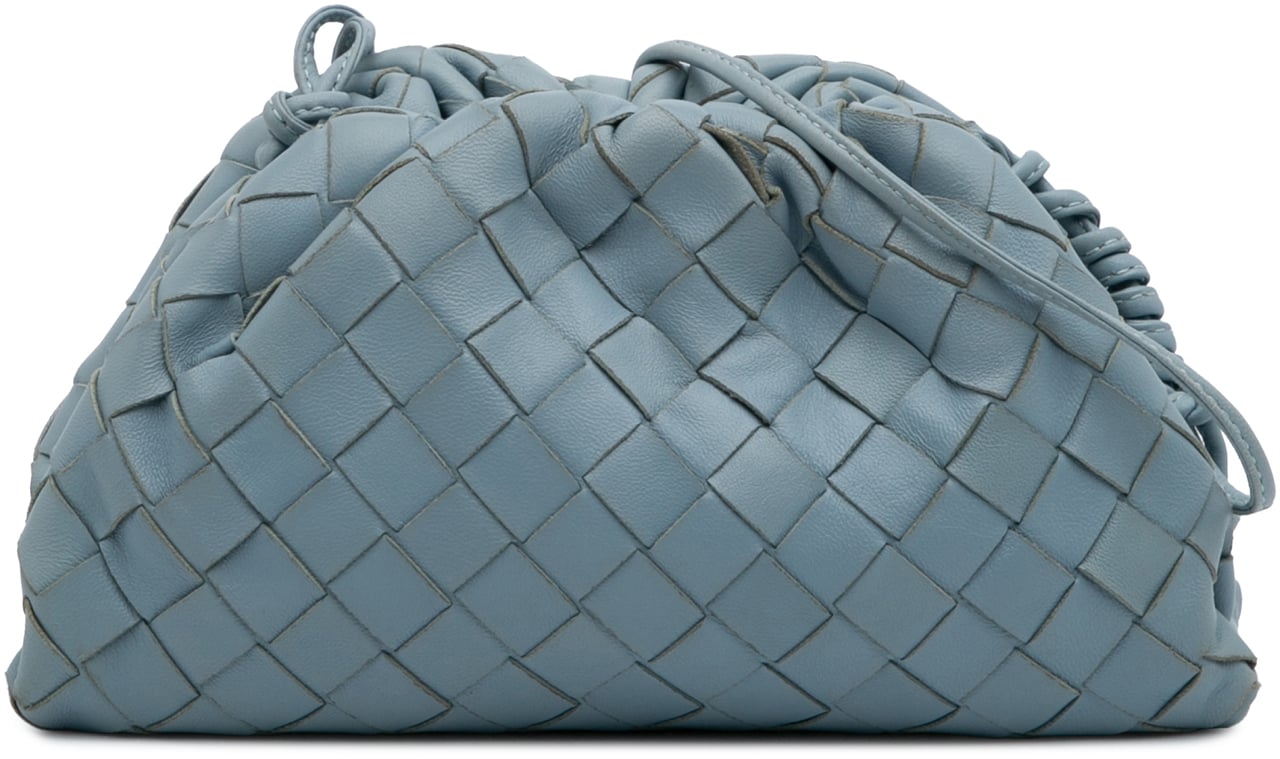 Bottega Veneta Nappa Intrecciato The Mini Pouch Crossbody Blauw