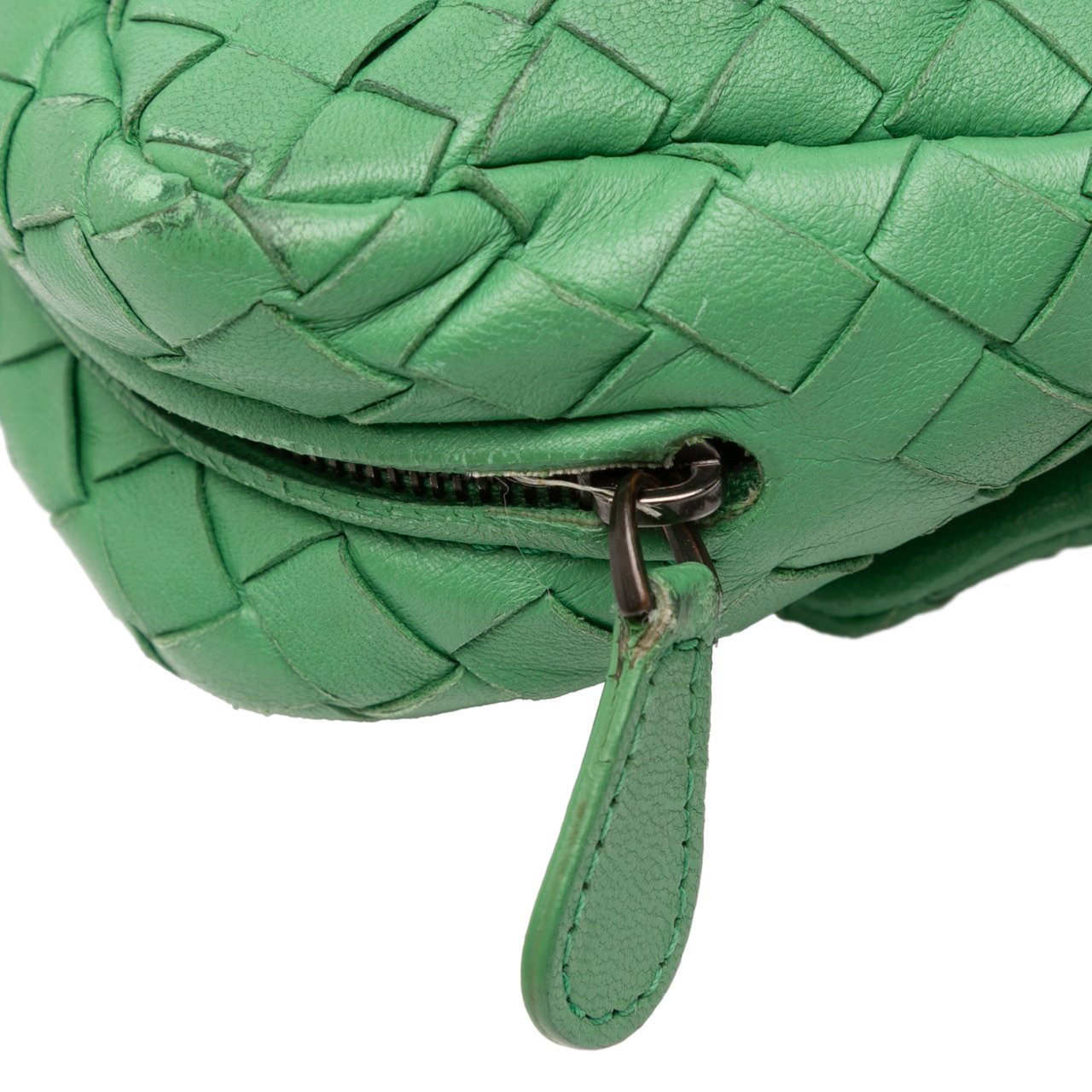 Bottega Veneta Mini Nappa Intrecciato Expandable Chain Crossbody Groen