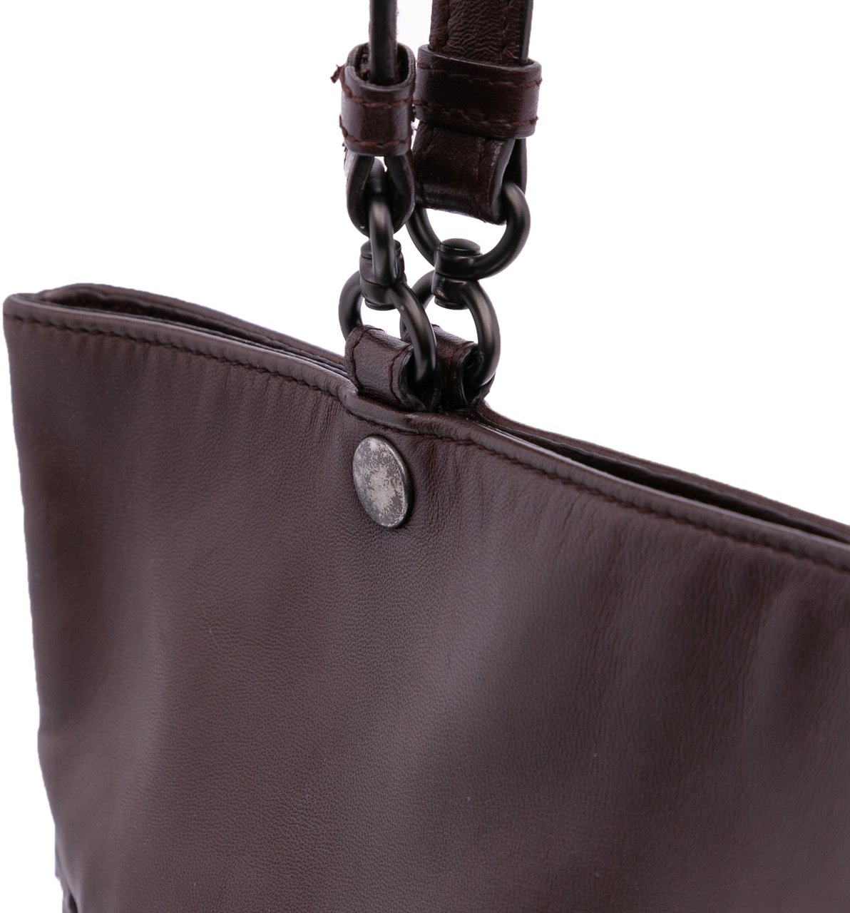 Bottega Veneta Nappa Intrecciato Flat Tote Bruin