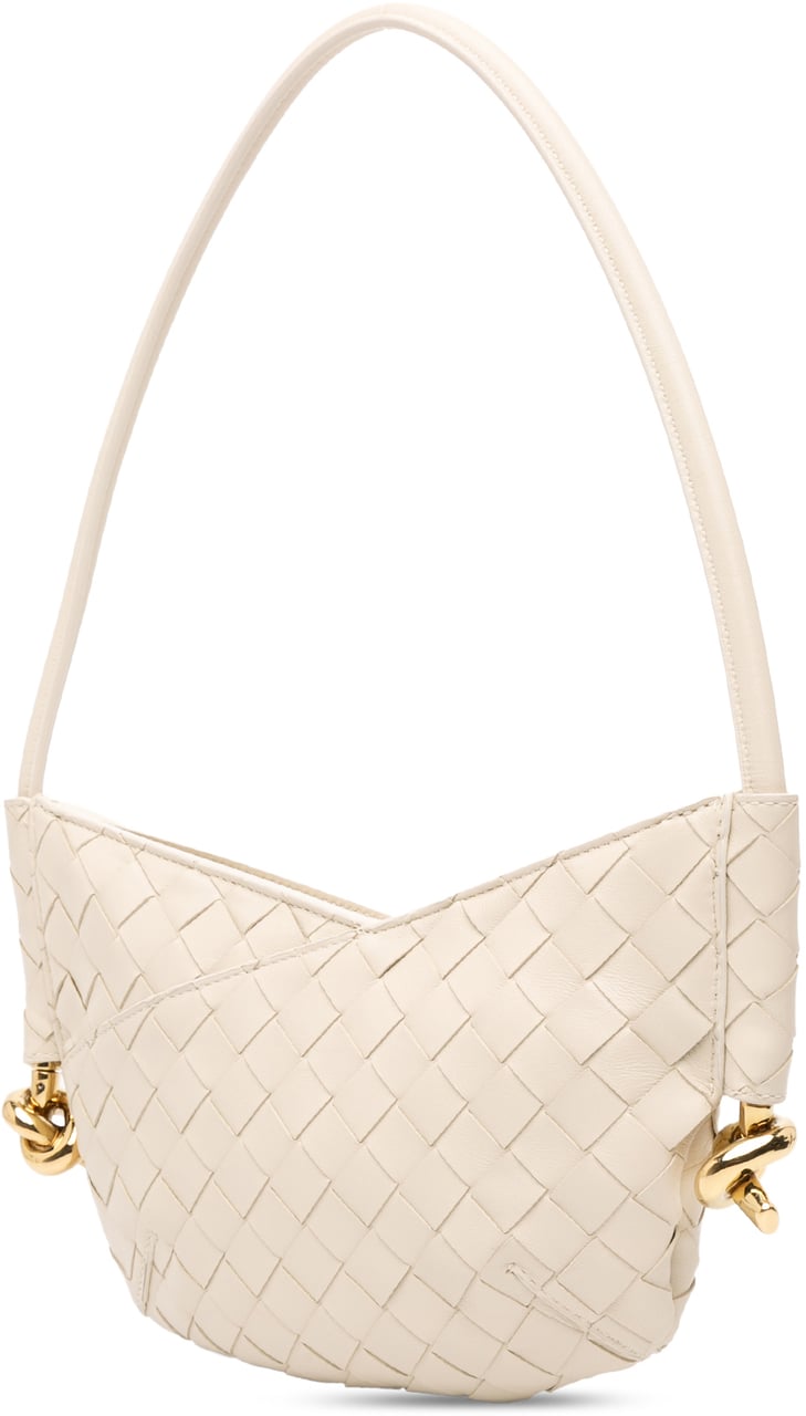 Bottega Veneta Baby Lambskin Intrecciato Solstice Shoulder Bag Wit