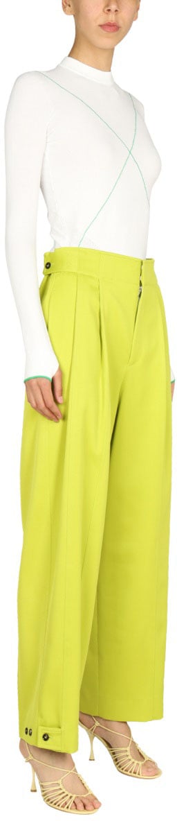 Bottega Veneta Polo Neck Sweater with Contrasting Seams Wit