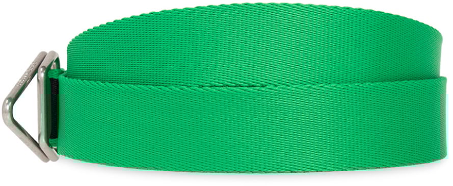 Bottega Veneta Triangle Logo Nastro Reverse Belt Groen