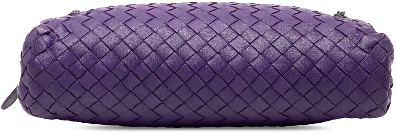 Bottega Veneta Nappa Intrecciato Triple Zip Shoulder Bag Paars