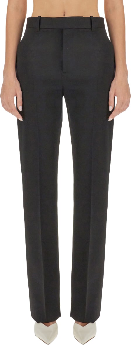 Bottega Veneta Slim Fit Tailored Pants in Wool Zwart
