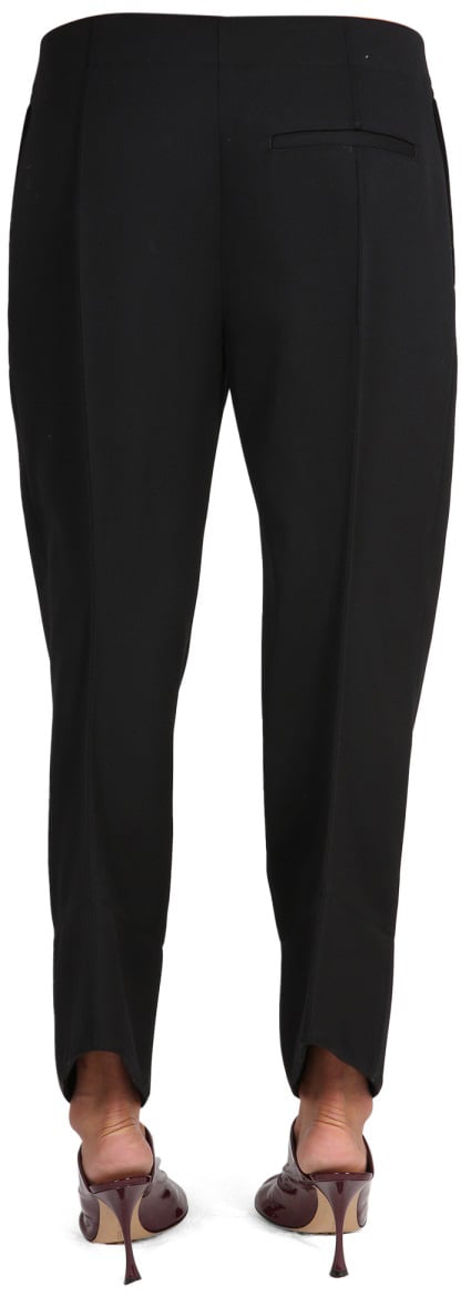 Bottega Veneta Tailored Compact Wool Pants with Hook Zwart