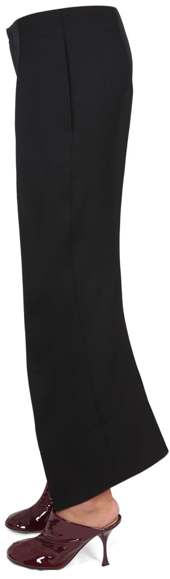 Bottega Veneta Tailored Compact Wool Pants with Hook Zwart
