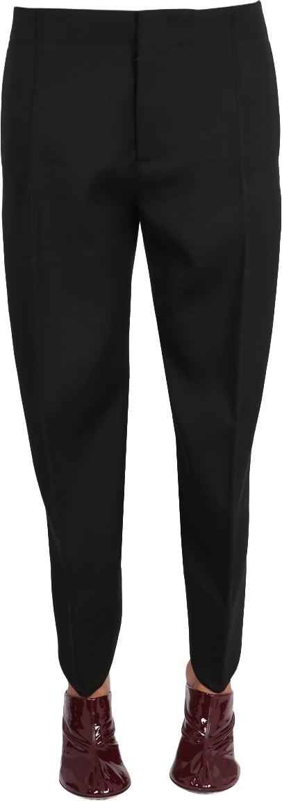 Bottega Veneta Tailored Compact Wool Pants with Hook Zwart