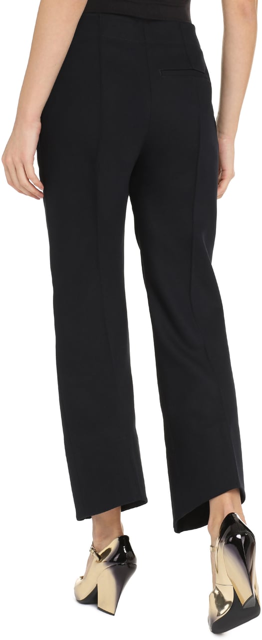 Bottega Veneta High-rise cotton trousers Blauw