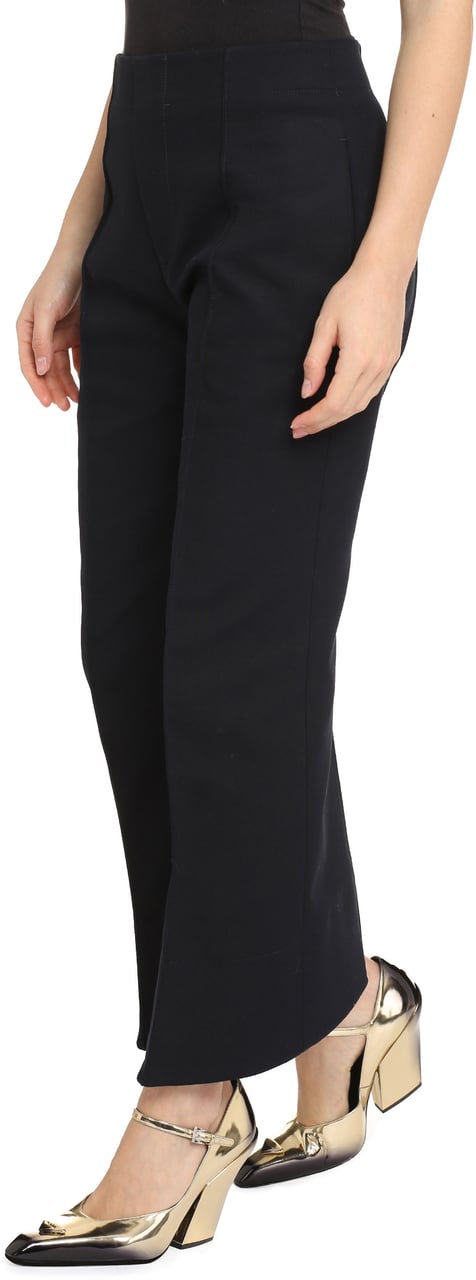 Bottega Veneta High-rise cotton trousers Blauw