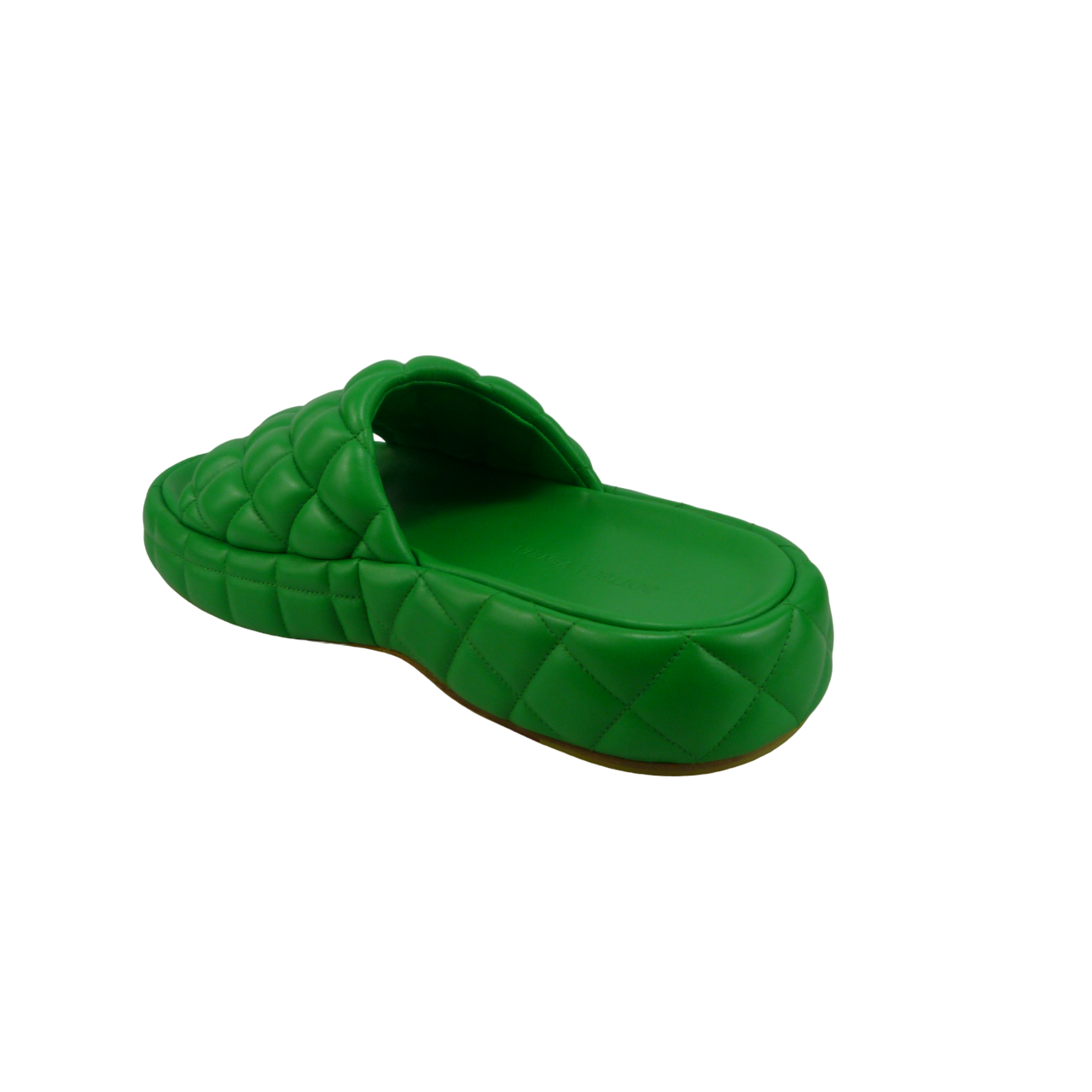 Bottega Veneta Sandalo imbottito in pelle verde Groen