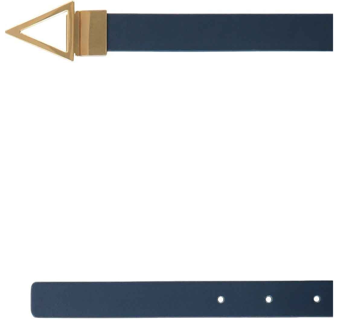 Bottega Veneta Bottega Veneta Reversible Leather Belt Blauw