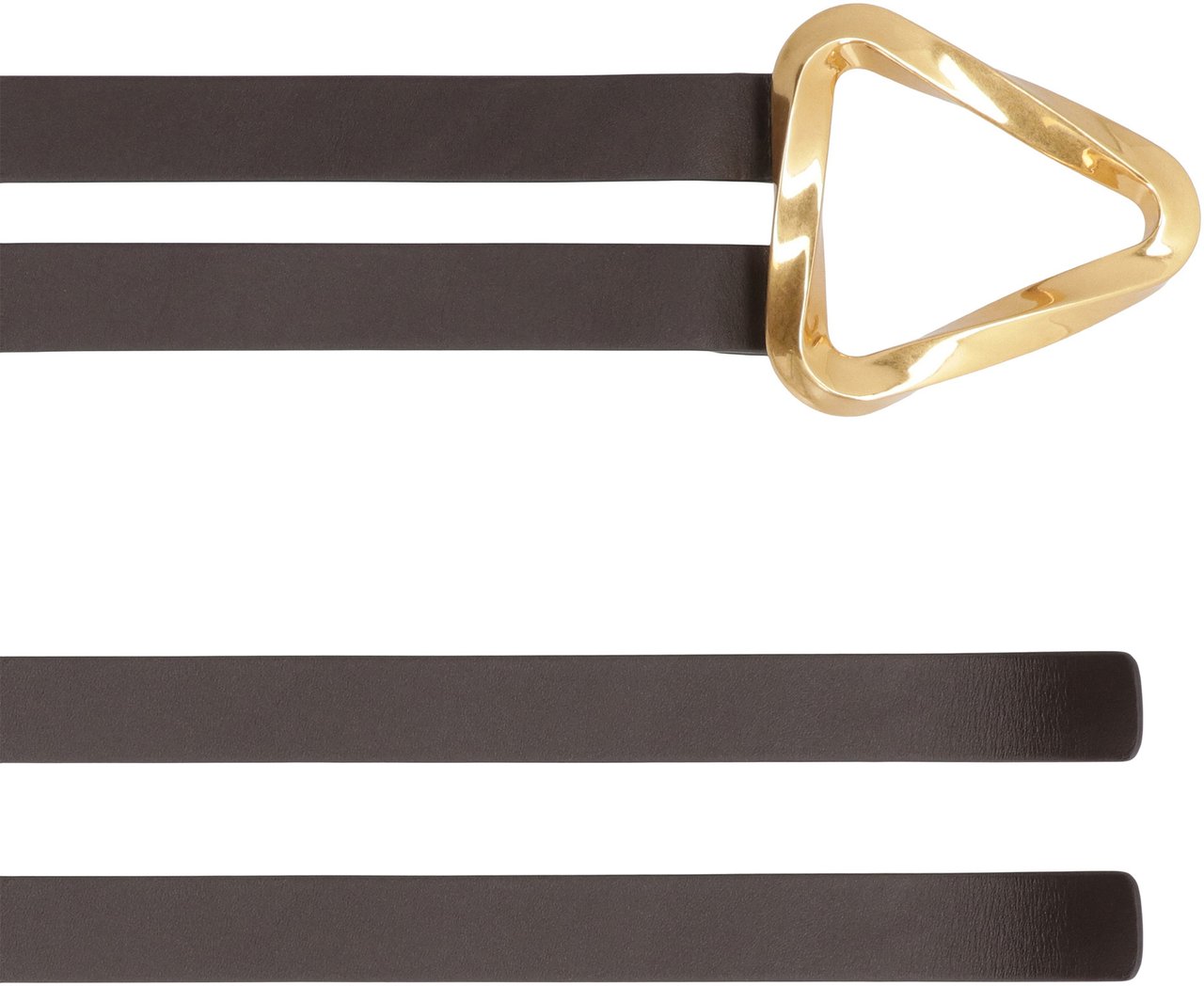 Bottega Veneta Leather double strap belt Bruin