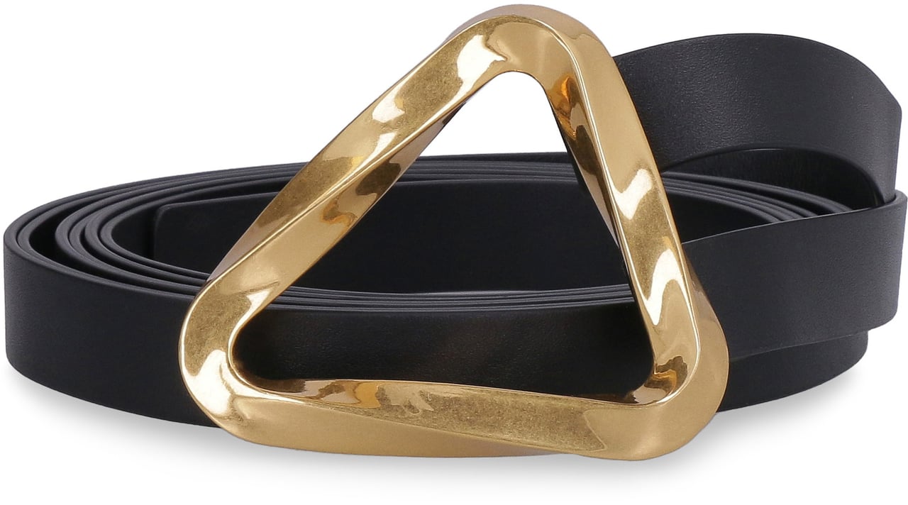 Bottega Veneta Grasp leather double strap belt Zwart