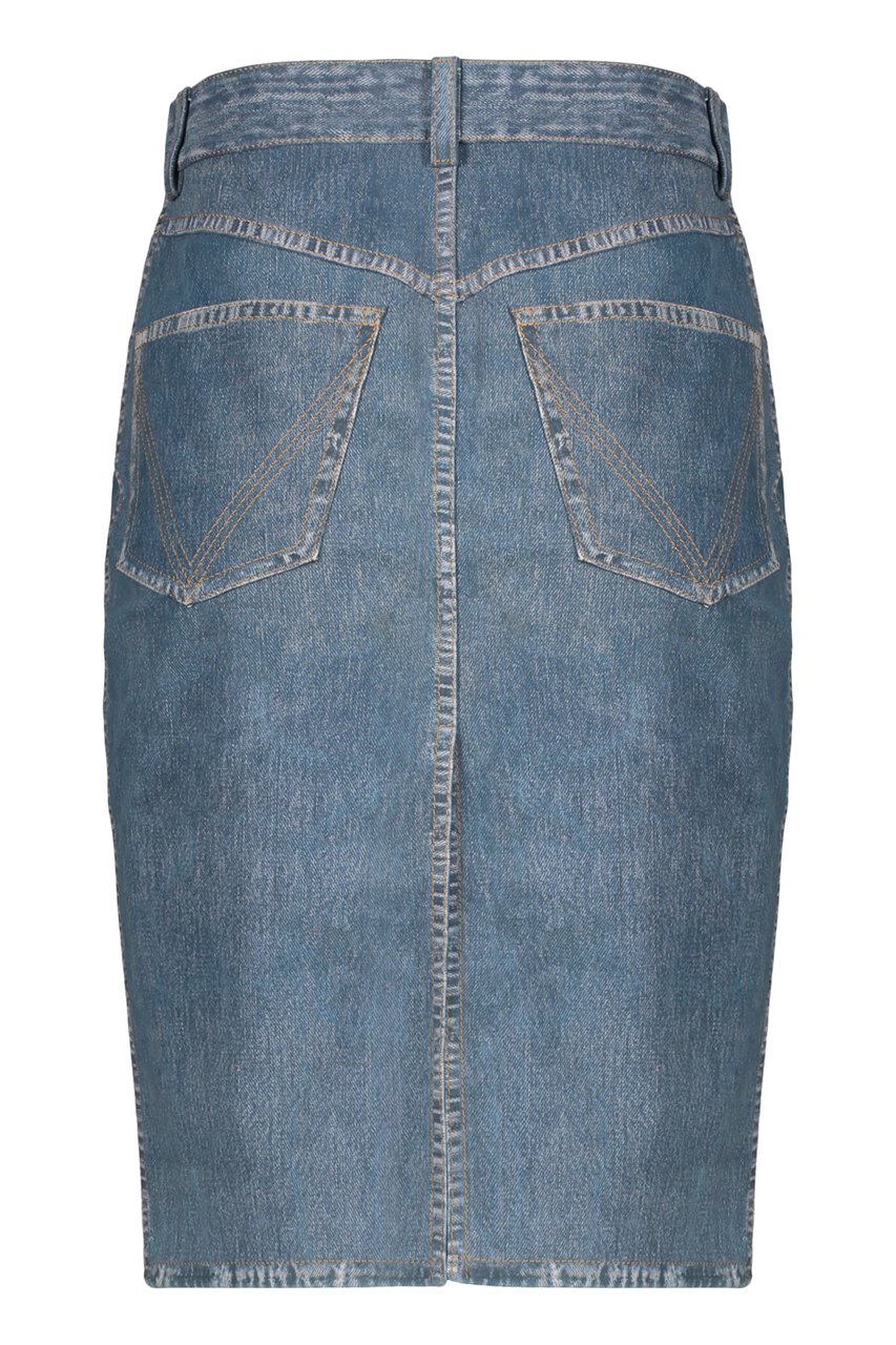 Bottega Veneta Printed midi skirt Blauw