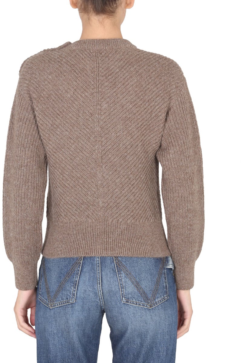 Bottega Veneta Alpaca Knit Sweater with Chevron Pattern Roze
