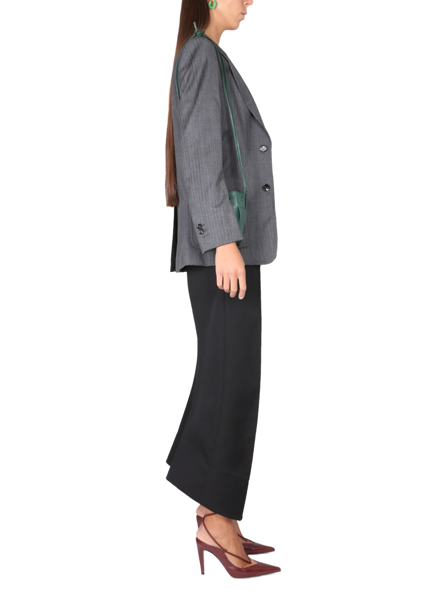 Bottega Veneta Textured Chevron Pattern Wool Jacket Grijs