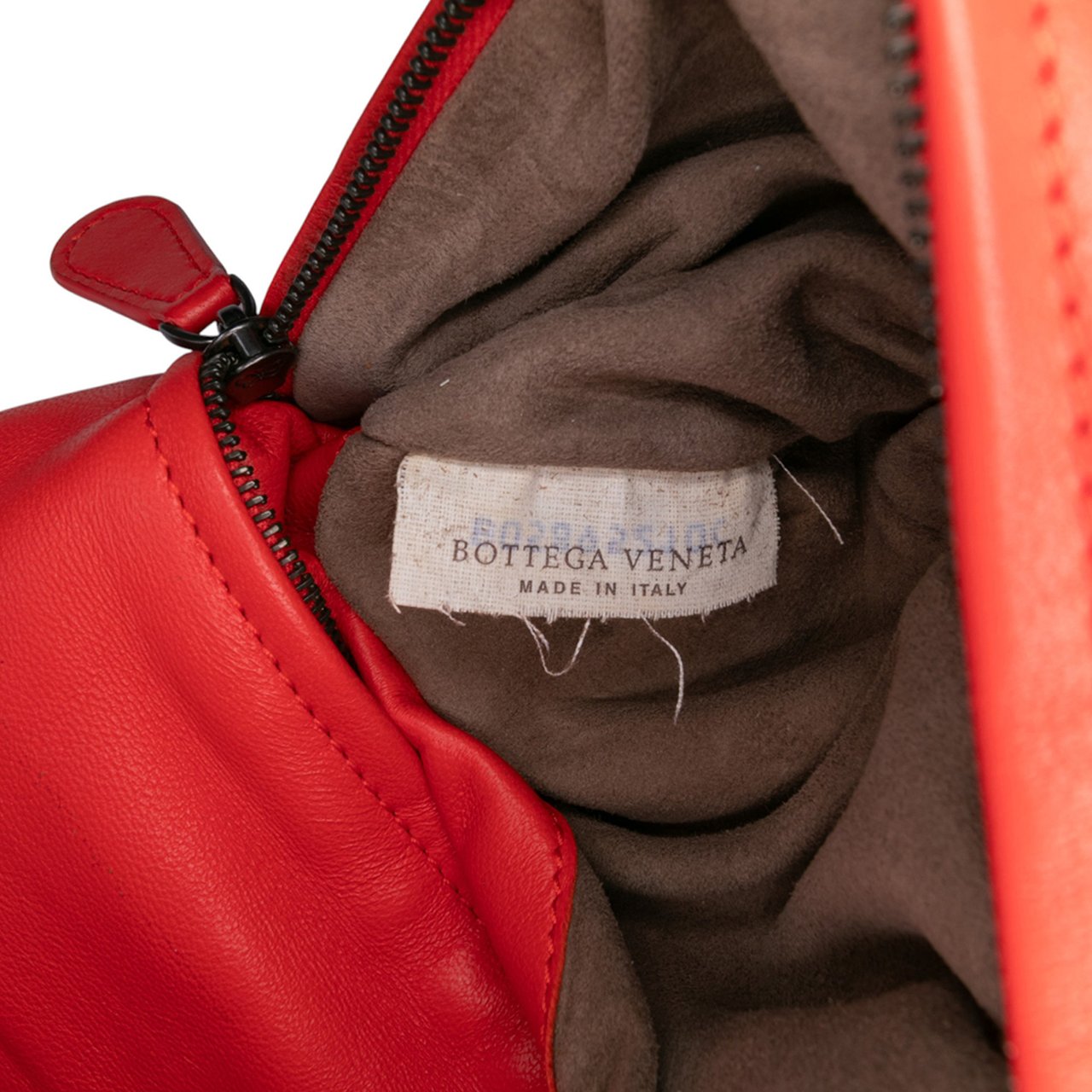 Bottega Veneta Nappa Intrecciato Turn Lock Clutch Rood