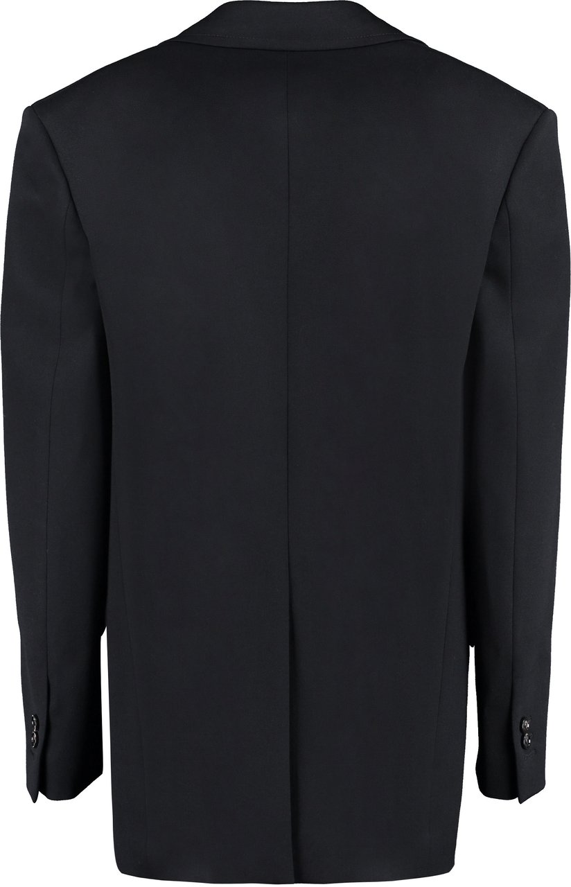 Bottega Veneta Double-breasted wool blazer Zwart