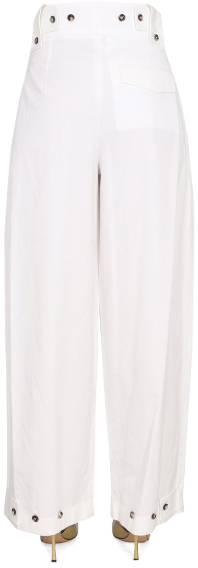 Bottega Veneta High-Waisted Wide Leg Pants with Button Wit