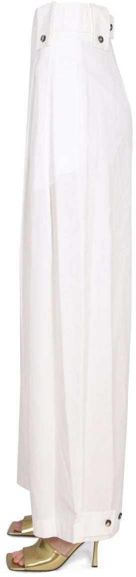 Bottega Veneta High-Waisted Wide Leg Pants with Button Wit