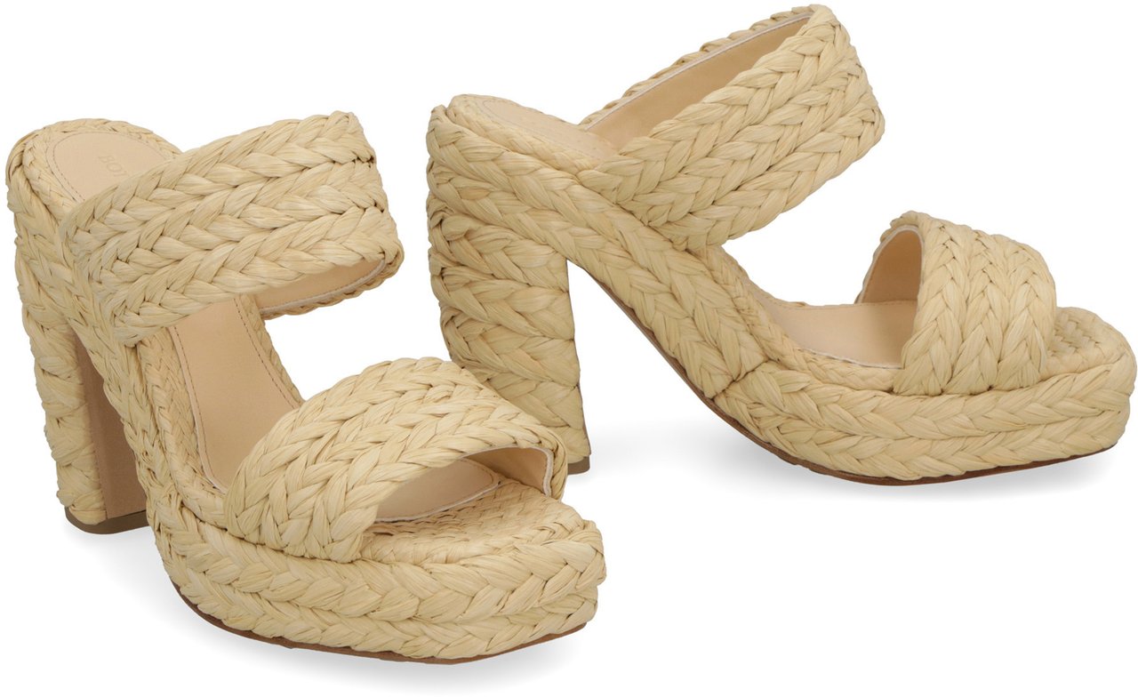 Bottega Veneta Canalazzo raffia mules Neutraal
