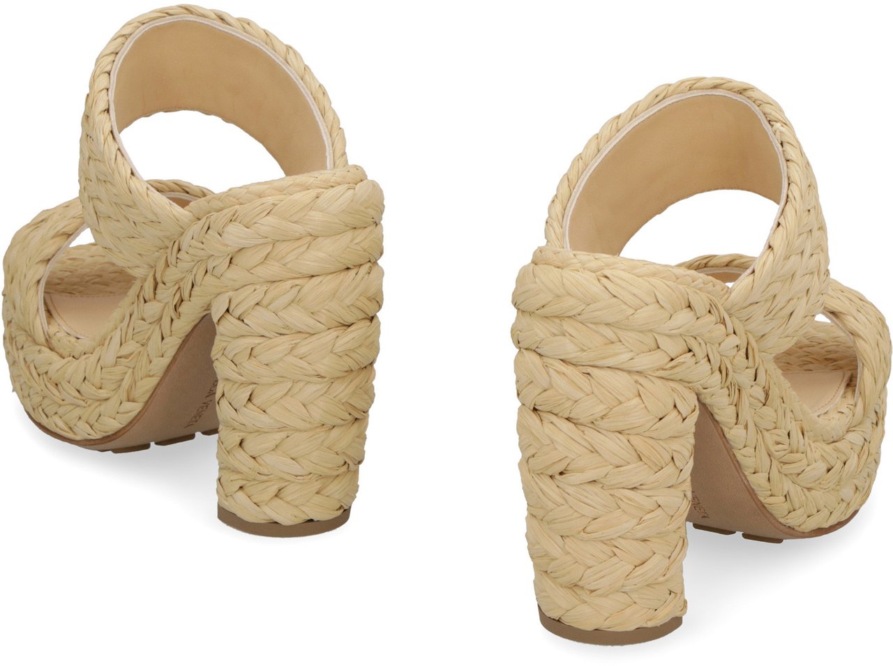 Bottega Veneta Canalazzo raffia mules Neutraal