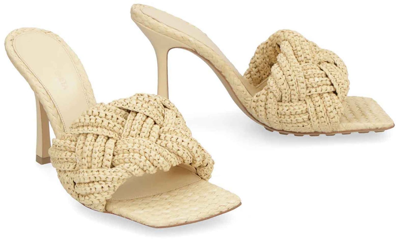 Bottega Veneta Bottega Veneta Lido Raffia Mules Beige